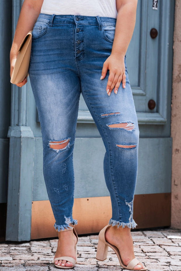 Sky Blue High Rise Skinnies