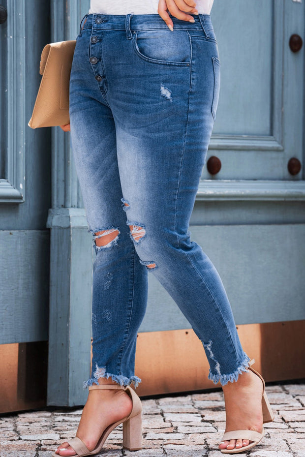 Sky Blue High Rise Skinnies