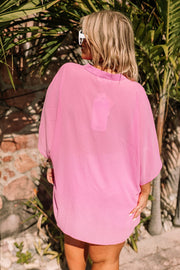 Pink V Neck Blouse
