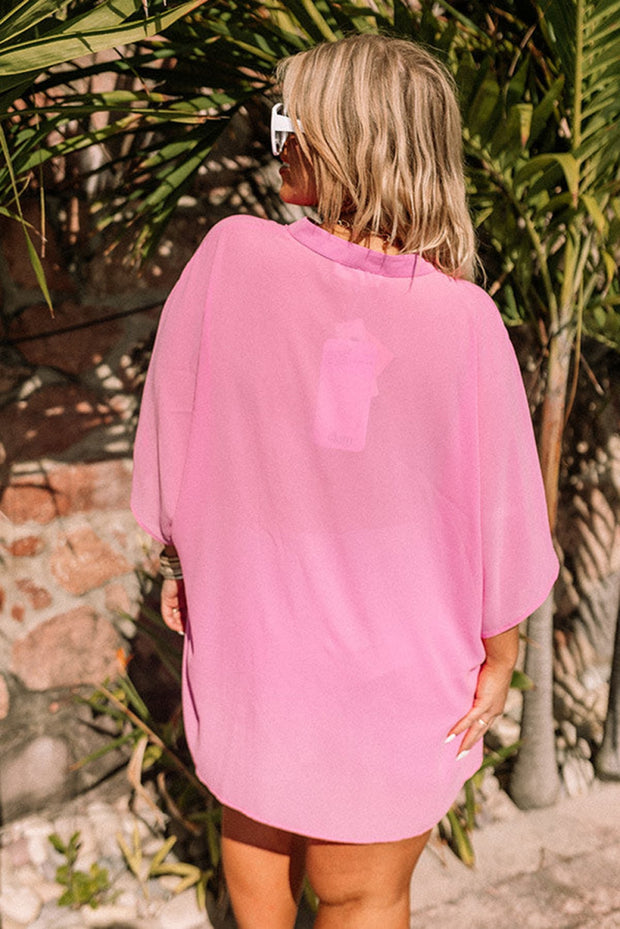 Pink V Neck Blouse