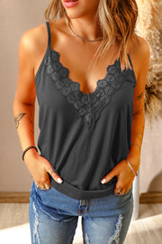 Lace Trim V-Neck Cami