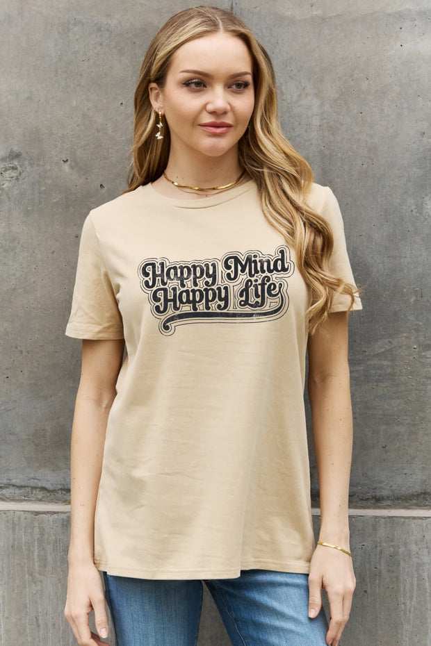HAPPY MIND HAPPY LIFE Graphic Tee