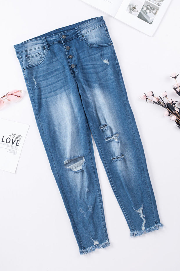 Sky Blue High Rise Skinnies