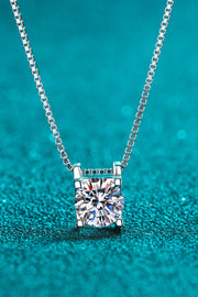 1 Carat Moissanite Sterling Silver Chain Necklace