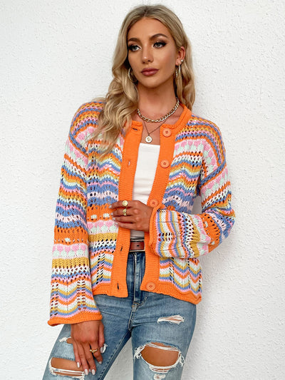 Chevron Striped Cardigan