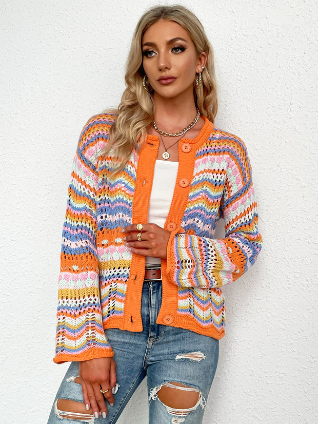 Chevron Striped Cardigan