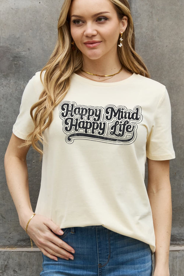 HAPPY MIND HAPPY LIFE Graphic Tee