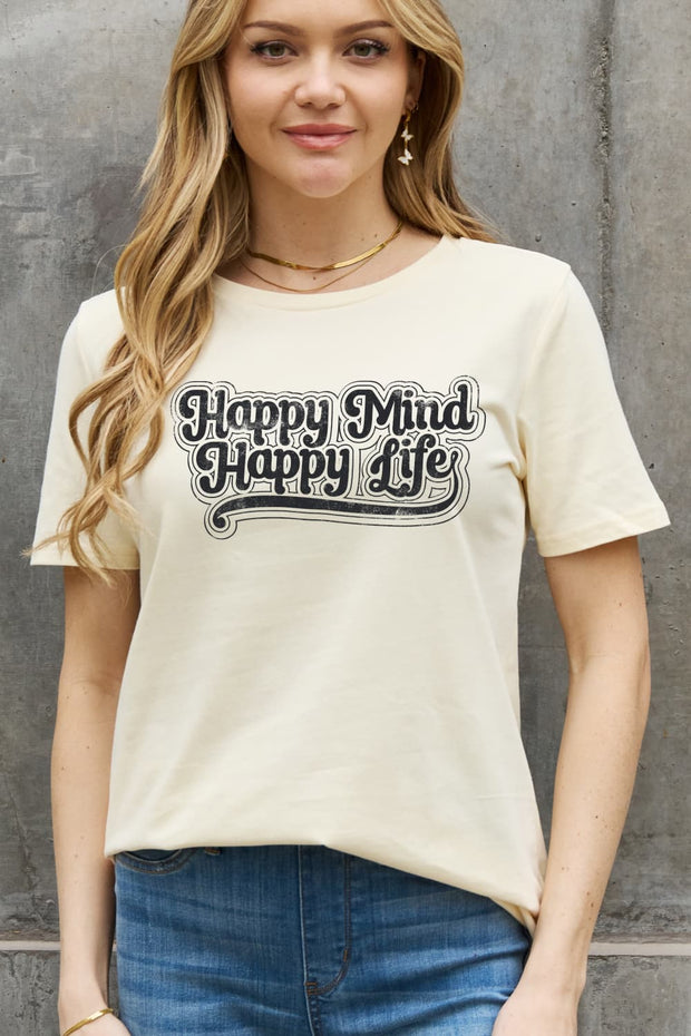 HAPPY MIND HAPPY LIFE Graphic Tee