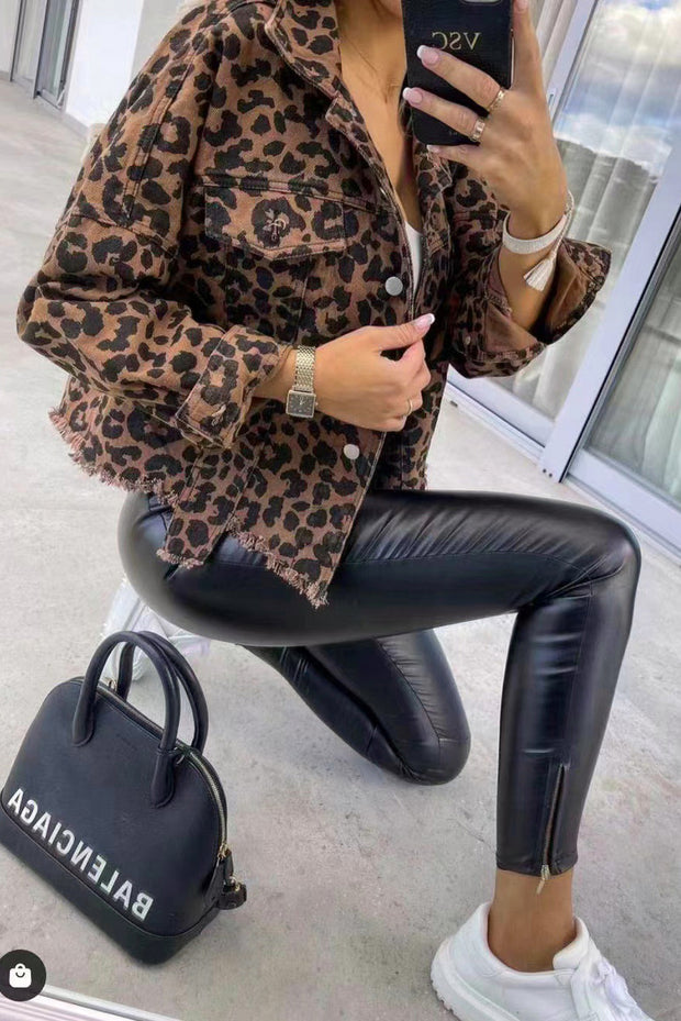 Leopard Denim Jacket