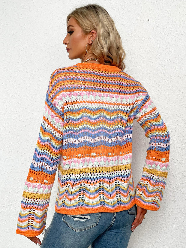 Chevron Striped Cardigan
