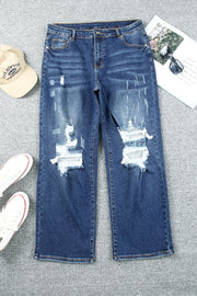 Dark Blue Distressed Jeans