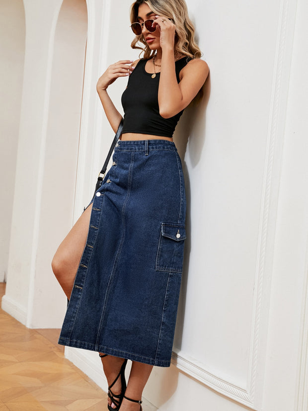 The Denim Down Skirt