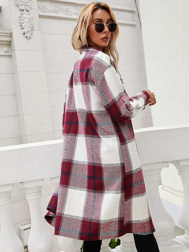 Wine Plaid Shacket